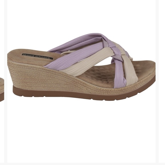 Casual Comfort Women's Sandals - Beige and Lavender NWT - Picture 2 of 7